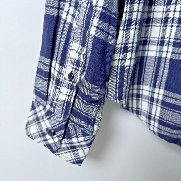 Rails Women Medium Plaid Button Down Shirt Blue White Lennox Arctic Coastal - Picture 6 of 14